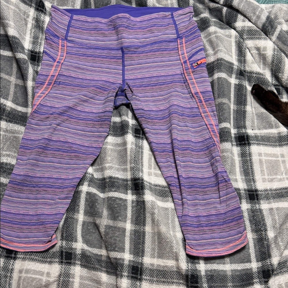 lululemon athletica Striped Capris in Purple and Pink